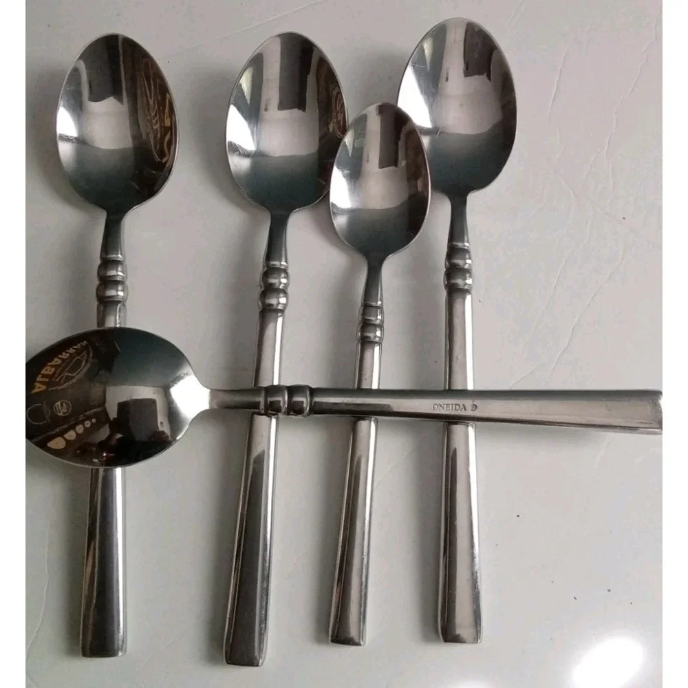 Set of 5 Stainless Steel Spoons,‎ Silverware Flatware Kitchen Utensils